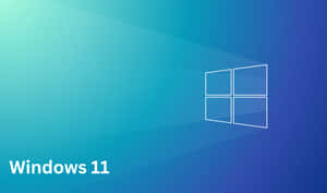 Windows 11-Logo mit weißem Umriss auf blauem Farbverlaufshintergrund — Windows 11 Wallpaper
