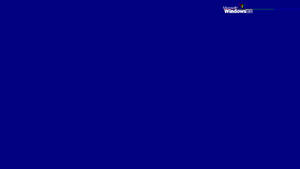 Windows 98 operativsystem startskärm med blå bakgrund och logotyp.