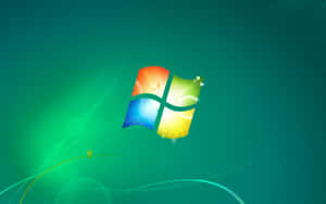 Windows logo with colorful segments on a teal background with light trails. — Windows Aesthetic Picture