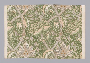 Windrush by William Morris, created Design 1883, made 1917–25, in Cotton, plain weave; block printed. Download this artwork as a high-resolution wallpaper for d — Merton Abbey Works Wallpaper