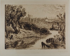 Windsor by Francis Seymour Haden, created 1878, in Etching on cream wove paper. Download this artwork as a high-resolution wallpaper for desktop, tablet, or mob — Art Background
