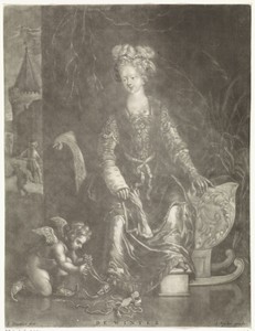 Winter by Jan Broedelet, created 1670 - 1700, in paper; engraving; mezzotint. Download this artwork as a high-resolution wallpaper for desktop, tablet, or mobil — Art Picture