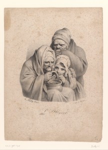 Winter by Louis-Léopold Boilly, created 1824, in paper; lithography. Download this artwork as a high-resolution wallpaper for desktop, tablet, or mobile. — Louis-Léopold Boilly Wallpaper