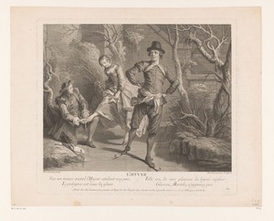 Winter by Nicolas de Larmessin (III), created 1745, in paper; etching; engraving. Download this artwork as a high-resolution wallpaper for desktop, tablet, or m — Nicolas de Larmessin (III) Wallpaper