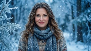 Vanessa Lengies aproveitando um dia de inverno com neve.