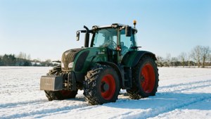 Traktor Fendt beroperasi di lanskap musim dingin bersalju