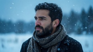 Rufus Barma i et snødekt vinterlandskap