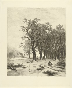 Winterlandschap by Remigius Adrianus Haanen, created in or before 1849, in paper; etching; roulette; intaglio printmaking technique. Download this artwork as a — Remigius Adrianus Haanen Wallpaper