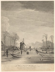 Winterlandschap by Pierre Charles Canot, created 1720 - 1755-09-30, in paper; etching; engraving. Download this artwork as a high-resolution wallpaper for deskt — Landscapes Wallpaper