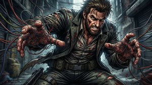 Walter C. Dornez bertarung dengan kabel khasnya di gang gelap.