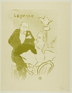 Wisdom by Henri de Toulouse-Lautrec, created 1893, printed and published 1927, in Color lithograph on cream wove paper. Download this artwork as a high-resoluti — Illustration Wallpaper