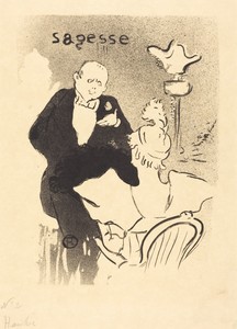 Wisdom (Sagesse) by Henri de Toulouse-Lautrec, created 1893, in lithograph in black on Japan paper. Download this artwork as a high-resolution wallpaper for des