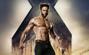 Wolverine fica pronto com garras estendidas contra um fundo X rachado. — Wolverine HD Papéis de Parede