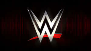 WWE-logo med sølv og rød på mørkerød baggrund — WWE Baggrunde