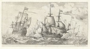 Zeeslag by Wenceslaus Hollar, created 1627 - 1636, in paper; etching. Download this artwork as a high-resolution wallpaper for desktop, tablet, or mobile. — Painting Picture