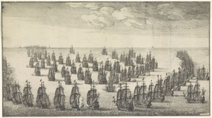 Zeeslag by Wenceslaus Hollar, created 1666, in paper; etching. Download this artwork as a high-resolution wallpaper for desktop, tablet, or mobile. — Art Picture