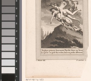 Zephyrus redt Psyche by Pierre Audouin, created 1801, in paper; etching; engraving. Download this artwork as a high-resolution wallpaper for desktop, tablet, or