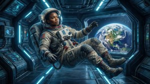 Gugu Mbatha-raw flyter i en romstasjon