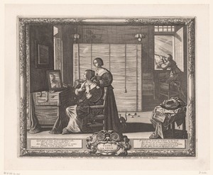 Zicht by Abraham Bosse, created c. 1635 - c. 1636, in paper; etching; engraving. Download this artwork as a high-resolution wallpaper for desktop, tablet, or mo — Abraham Bosse Wallpaper