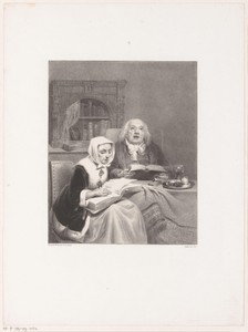 Zingend paar by Hendrik Wilhelmus Last, created 1837 - 1853, in paper; chine collé; lithography. Download this artwork as a high-resolution wallpaper for deskto — Hendrik Wilhelmus Last Wallpaper