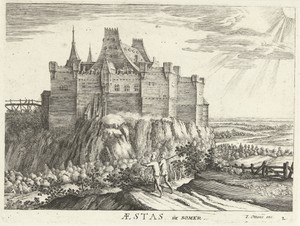Zomer by Hendrick Hondius (I), created 1642, in paper; etching. Download this artwork as a high-resolution wallpaper for desktop, tablet, or mobile. — Travel Background