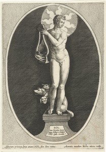 Zon (Sol) by Jan Collaert (II), created after 1585 - 1628, in paper; engraving. Download this artwork as a high-resolution wallpaper for desktop, tablet, or mob — Jan Collaert (II) Wallpaper