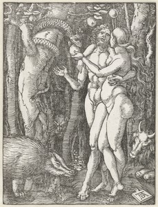 Zondeval by Albrecht Dürer, created 1510, in paper; houtsnede. Download this artwork as a high-resolution wallpaper for desktop, tablet, or mobile. — Albrecht Dürer Wallpaper